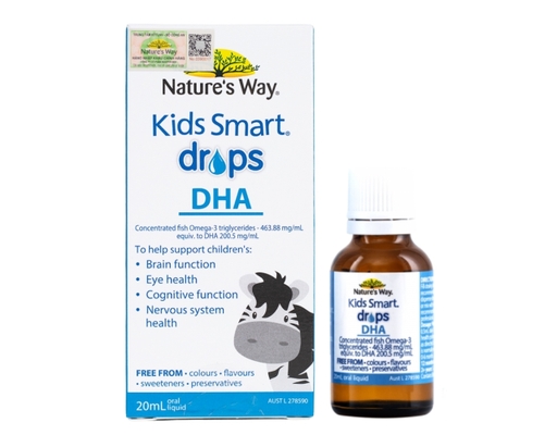 Thực Phẩm Bảo Vệ Sức Khỏe Bổ Sung DHC, EPA Cho Trẻ Em Tốt Cho Não Bộ, Mắt Và Hệ Thần Kinh Kids Smart Drops DHA 20ml Nature's Way ảnh 0