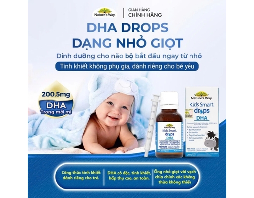 Thực Phẩm Bảo Vệ Sức Khỏe Bổ Sung DHC, EPA Cho Trẻ Em Tốt Cho Não Bộ, Mắt Và Hệ Thần Kinh Kids Smart Drops DHA 20ml Nature's Way ảnh 6