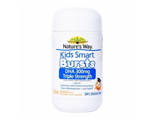 Thực Phẩm Bảo Vệ Sức Khỏe Bổ Sung DHA, Hỗ Trợ Tốt Cho Não Bộ Và Mắt Kids Smart Bursts DHA 50 Viên Nature's Way ảnh 0