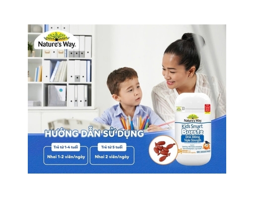 Thực Phẩm Bảo Vệ Sức Khỏe Bổ Sung DHA, Hỗ Trợ Tốt Cho Não Bộ Và Mắt Kids Smart Bursts DHA 50 Viên Nature's Way ảnh 6