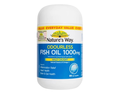 Thực Phẩm Bảo Vệ Sức Khỏe Dầu Cá Thiên Nhiên Không Mùi Hỗ Trợ Mắt Và Não Odourless Fish Oil 80 Viên Nature's Way ảnh 0