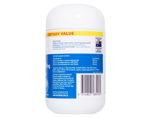 Thực Phẩm Bảo Vệ Sức Khỏe Dầu Cá Thiên Nhiên Không Mùi Hỗ Trợ Mắt Và Não Odourless Fish Oil 80 Viên Nature's Way ảnh 2