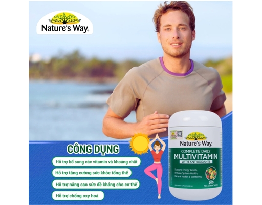 Thực Phẩm Bảo Vệ Sức Khỏe Bổ Sung Vitamin Và Khoáng Chất Complete Daily Multivitamin 200 Viên Nature's Way ảnh 4