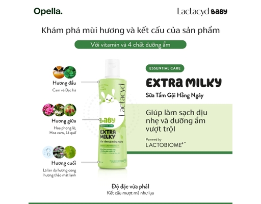 Sữa Tắm Gội Trẻ Em Baby Extra Milky 500ml Lactacyd ảnh 4