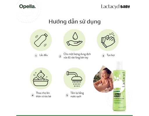 Sữa Tắm Gội Trẻ Em Baby Extra Milky 500ml Lactacyd ảnh 5