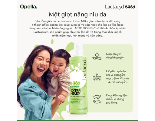 Sữa Tắm Gội Trẻ Em Baby Extra Milky 500ml Lactacyd ảnh 6