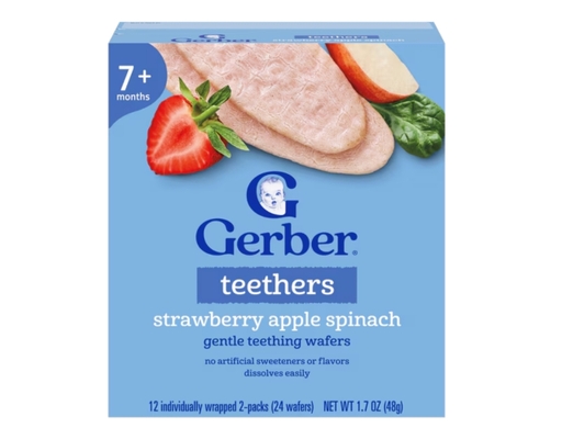 Bánh Gạo Ăn Dặm Vị Dâu, Táo Và Cải Bó Xôi 48g Gerber ảnh 0