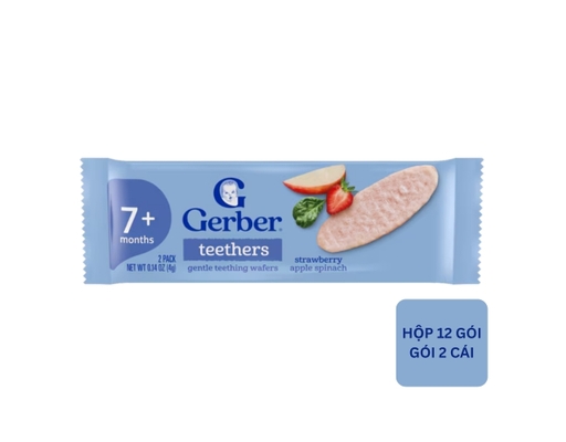 Bánh Gạo Ăn Dặm Vị Dâu, Táo Và Cải Bó Xôi 48g Gerber ảnh 5