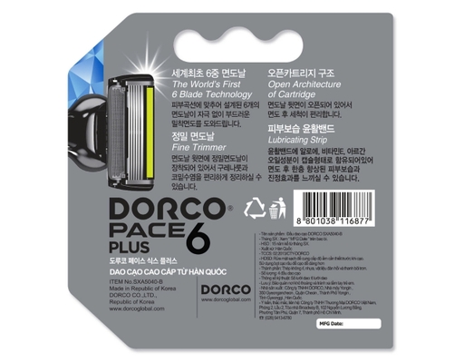 Đầu Dao Cạo Râu 6 Lưỡi Pace 6 Plus SXA5040-B - 4 Đầu Dao Cạo DORCO ảnh 1