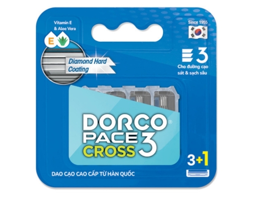 Đầu Dao Cạo Râu 3 Lưỡi Pace 3 Cross TRC1040(3+1)-B - 4 Đầu Dao Cạo DORCO ảnh 0