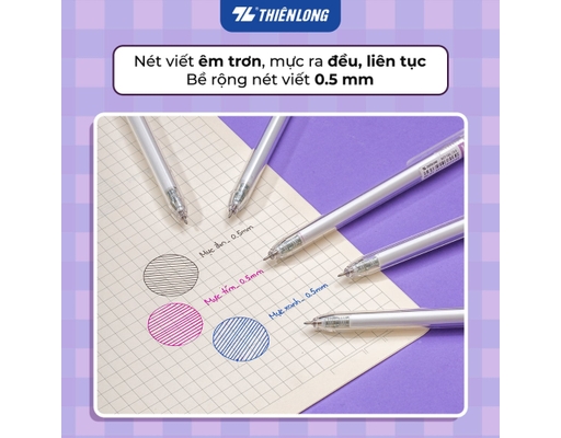 Bút Gel GEL-071 Mực Đen Thiên Long ảnh 2
