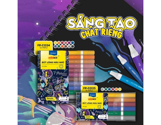 Bút Lông Màu Metalic FP-C023 Hộp 6 Màu Thiên Long ảnh 1