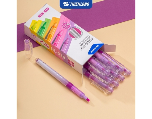 Bút Dạ Quang Free Ink HL-020 Màu Tím Thiên Long ảnh 1
