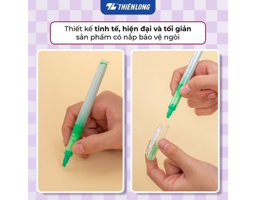 Bút Dạ Quang Free Ink HL-020 Màu Tím Thiên Long ảnh 3