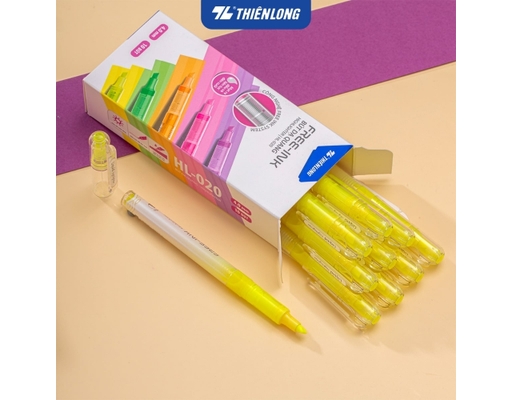 Bút Dạ Quang Free Ink HL-020 Màu Vàng Thiên Long ảnh 1