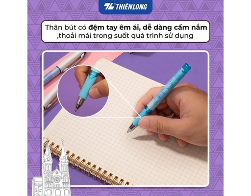 Bút Gel GEL-058 Mực Đen Thiên Long ảnh 4