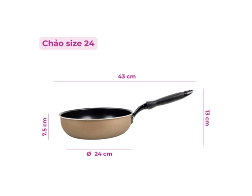 Chảo Chống Dính Bếp Từ Lòng Sâu Màu Nâu 24cm HÓME CÓORDY ảnh 2
