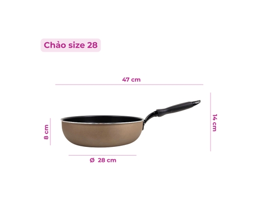 Chảo Chống Dính Bếp Từ Lòng Sâu Màu Nâu 28cm HÓME CÓORDY ảnh 7