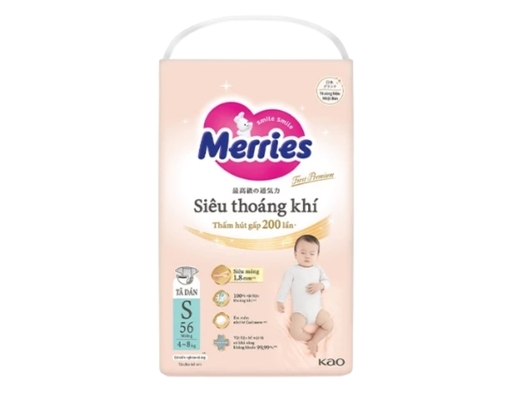 Tã Dán First Premium Siêu Thoáng Khí S52 Cho Trẻ Từ 4-8kg 52 Miếng Merries ảnh 0