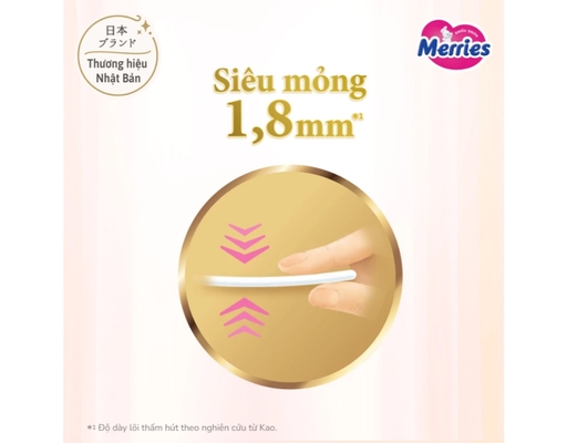 Tã Dán First Premium Siêu Thoáng Khí S52 Cho Trẻ Từ 4-8kg 52 Miếng Merries ảnh 3