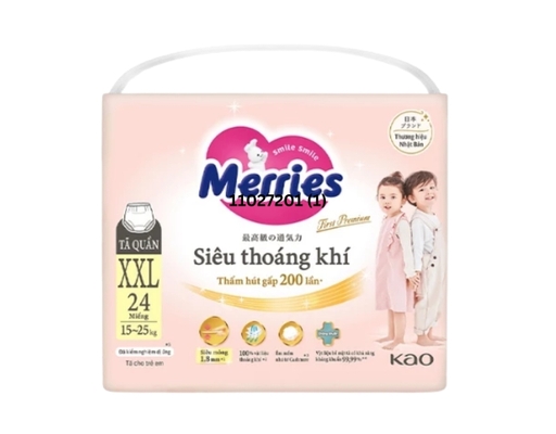 Tã Quần Merries First Premium Siêu Thoáng Khí XXL24 48 Miếng Cho Trẻ Từ ...