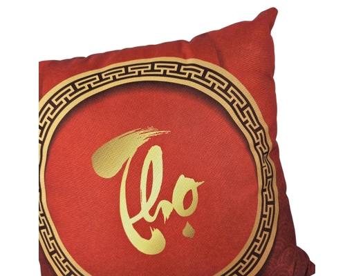 Gối Tựa Vải Bố 45x45cm Họa Tiết Thọ Kenhome ảnh 2