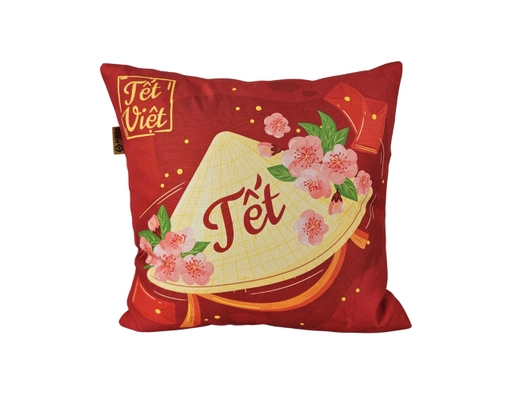 Gối Tựa Vải Bố 45x45cm Họa Tiết Dân Gian Kenhome ảnh 0