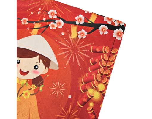Vỏ Gối Tựa Vải Bố 45x45cm Họa Tiết Dân Gian Kenhome ảnh 2