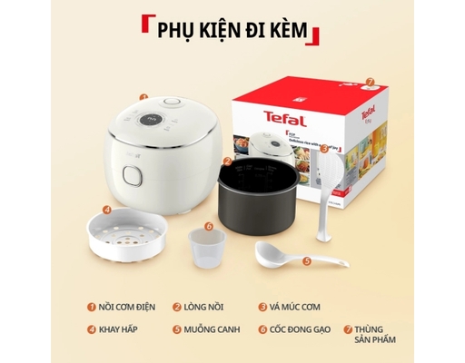 Nồi Cơm Điện Tử Mini 0.7L Pop RK535AY0 Màu Be Tefal ảnh 9