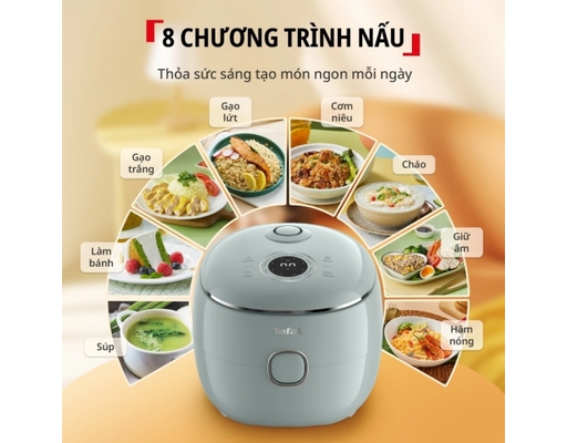 Nồi Cơm Điện Tử Mini 0.7L Pop RK5354Y0 Màu Xanh Tefal ảnh 2