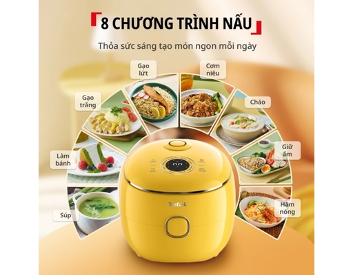 Nồi Cơm Điện Tử Mini 0.7L Pop RK5352Y0 Màu Vàng Tefal ảnh 3
