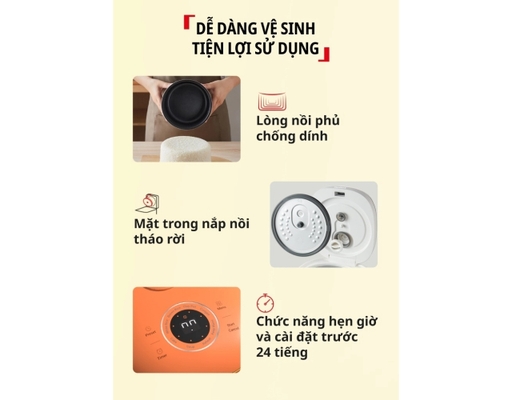 Nồi Cơm Điện Tử Mini 0.7L Pop RK5352Y0 Màu Vàng Tefal ảnh 4