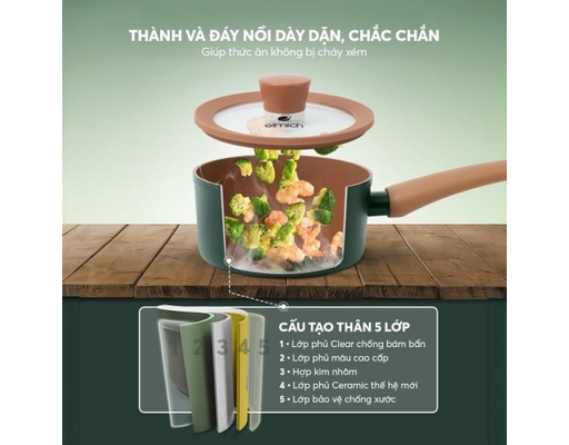 Quánh Chống Dính Ceramic Harmony EL540PT16 Size 16cm Elmich ảnh 13