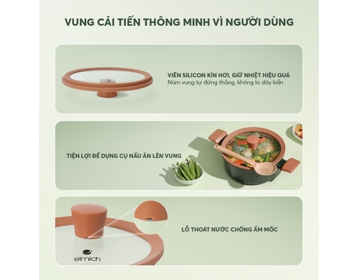 Nồi Chống Dính Ceramic Harmony EL5540PT24 Size 24cm Elmich ảnh 13