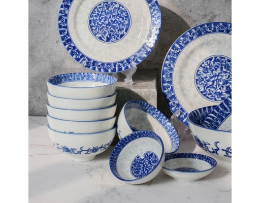 Bộ Bàn Ăn Sứ 12 Món Họa Tiết Minh Châu ảnh 6