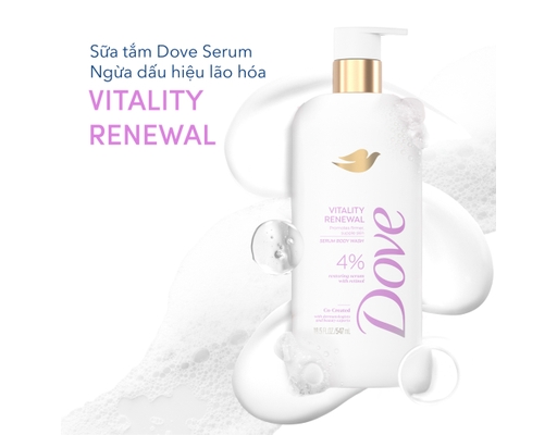 Sữa Tắm Serum Làm Chậm Dấu Hiệu Lão Hóa Vitality Renewal 547ml Dove ảnh 2