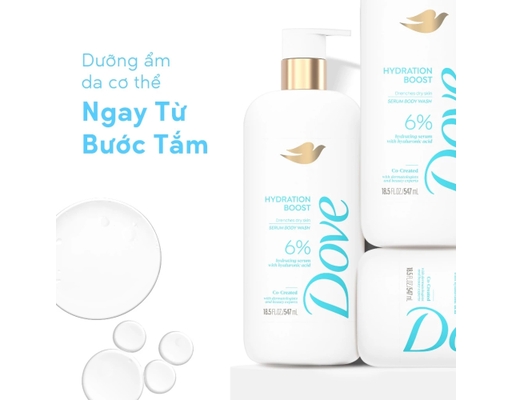 Sữa Tắm Serum Dưỡng Ẩm Tăng Cường Hydra Boost 547ml Dove ảnh 3