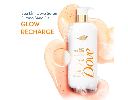 Sữa Tắm Serum Dưỡng Thể Sáng Da Glow Recharge 547ml Dove ảnh 2