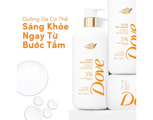 Sữa Tắm Serum Dưỡng Thể Sáng Da Glow Recharge 547ml Dove ảnh 3