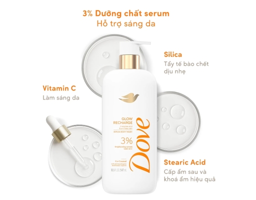 Sữa Tắm Serum Dưỡng Thể Sáng Da Glow Recharge 547ml Dove ảnh 4