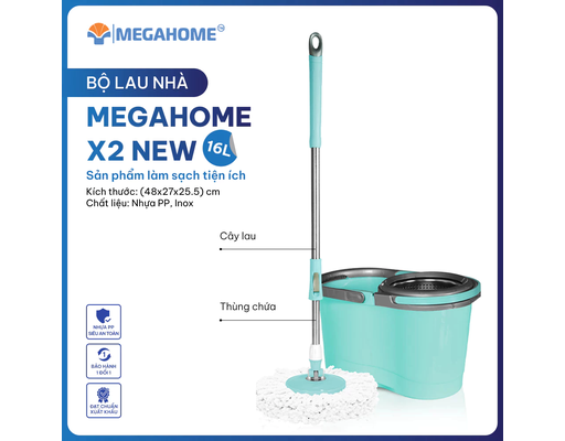 Bộ Lau Nhà Comfort X2 Rổ Nhựa 13L Megahome ảnh 1