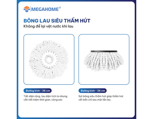 Bộ Lau Nhà Comfort X2 Rổ Nhựa 13L Megahome ảnh 7