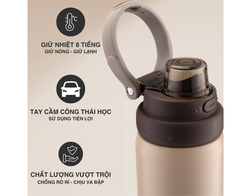 Bình Giữ Nhiệt Có Loa Bluetooth 500ml Màu Be La Gourmet ảnh 7