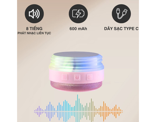 Bình Giữ Nhiệt Có Loa Bluetooth 500ml Màu Hồng La Gourmet ảnh 5