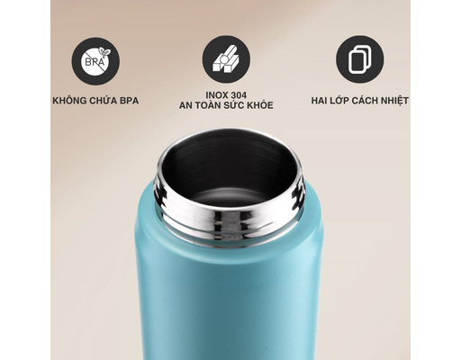 Bình Giữ Nhiệt Có Loa Bluetooth 500ml Màu Xanh La Gourmet ảnh 6