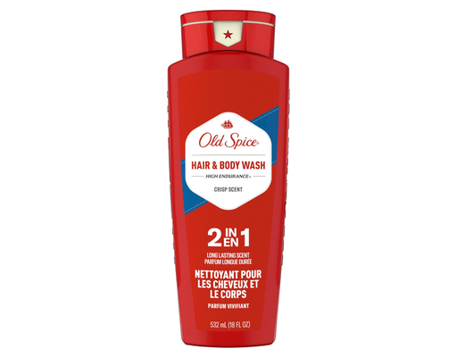 Sữa Tắm Và Dầu Gội High Endurance Crisp Scent 2in1 Hair Body Wash Shampooing 532ml Old Spice ảnh 0