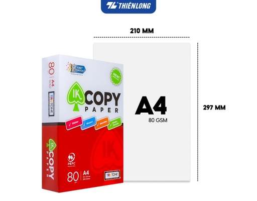 Ream Giấy A4 80gsm IK Copy 500 Tờ Thiên Long ảnh 1