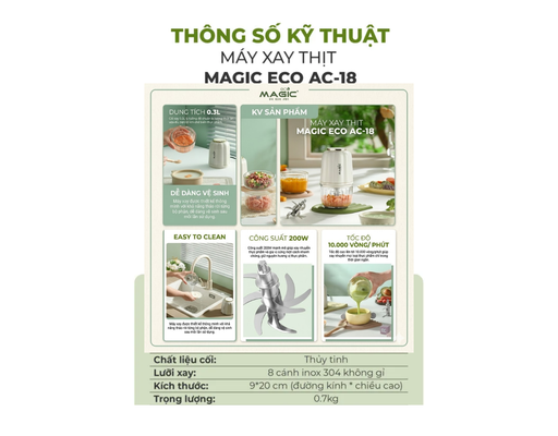 Máy Xay Thịt ECO AC-18 Magic ảnh 7