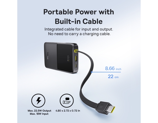Sạc Dự Phòng Enerfill FC51 Bipow 2 Pro 20.000mAh Màu Đen Baseus ảnh 2
