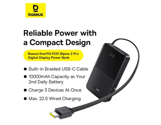 Sạc Dự Phòng Enerfill FC51 Bipow 2 Pro 20.000mAh Màu Trắng Baseus ảnh 1
